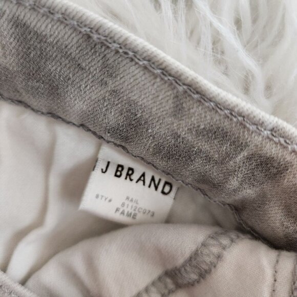 J BRAND JEANS 8112 Mid-Rise Rail FAME Tie Dye Skinny Size 25 (25x31")‎ Gray Moto - Picture 13 of 16